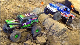 BiGFOOT vs GRAVE DiGGER  CLASSiC MATCHUP in a TiNY TRUCK ARENA