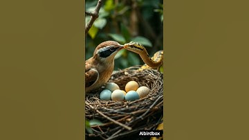 Bird vs Snake : Fight for save the nest 🦜 ⚔️ 🐍 Ai shorts #birds #wildlife #motherbird
