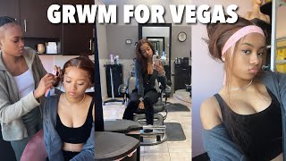 GRWM for Vegas: Hair Appointment, Eyebrows, Pack with me ✩ || AYEitsMaya