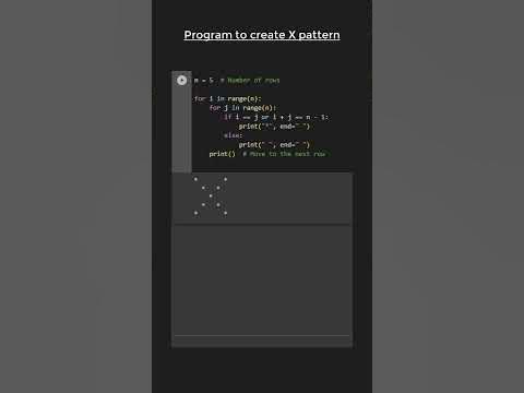 Going with the TWITTER trend 😎😎.... creating X pattern in Python 😁😁 ...