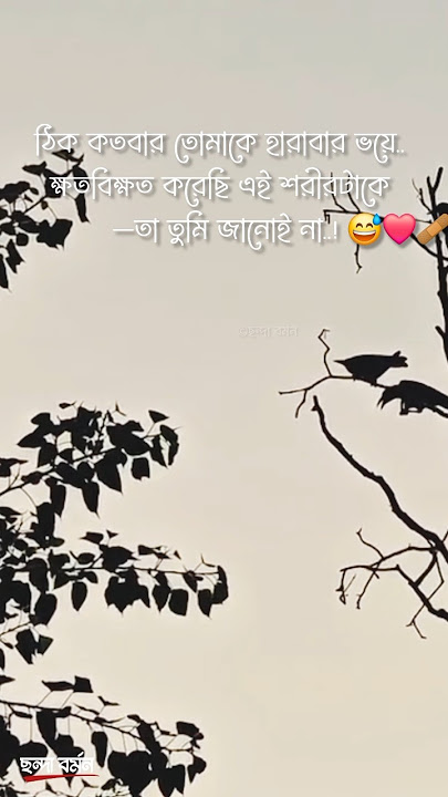 ঠিক কতবার তোমাকে হারানোর ভয়ে...! 😕 #বাংলা #বিরহের #love #sad