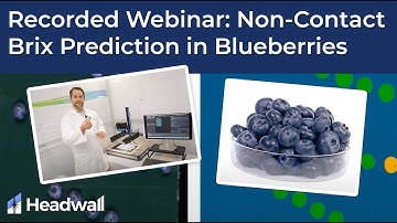 Recorded Webinar: Non Contact Brix Prediction in Blueberries using Hyperspectral Imaging