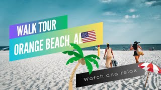 HD Walking tour on ORANGE BEACH | 🇺🇸 Beach Walk in Gulf Shores ALABAMA