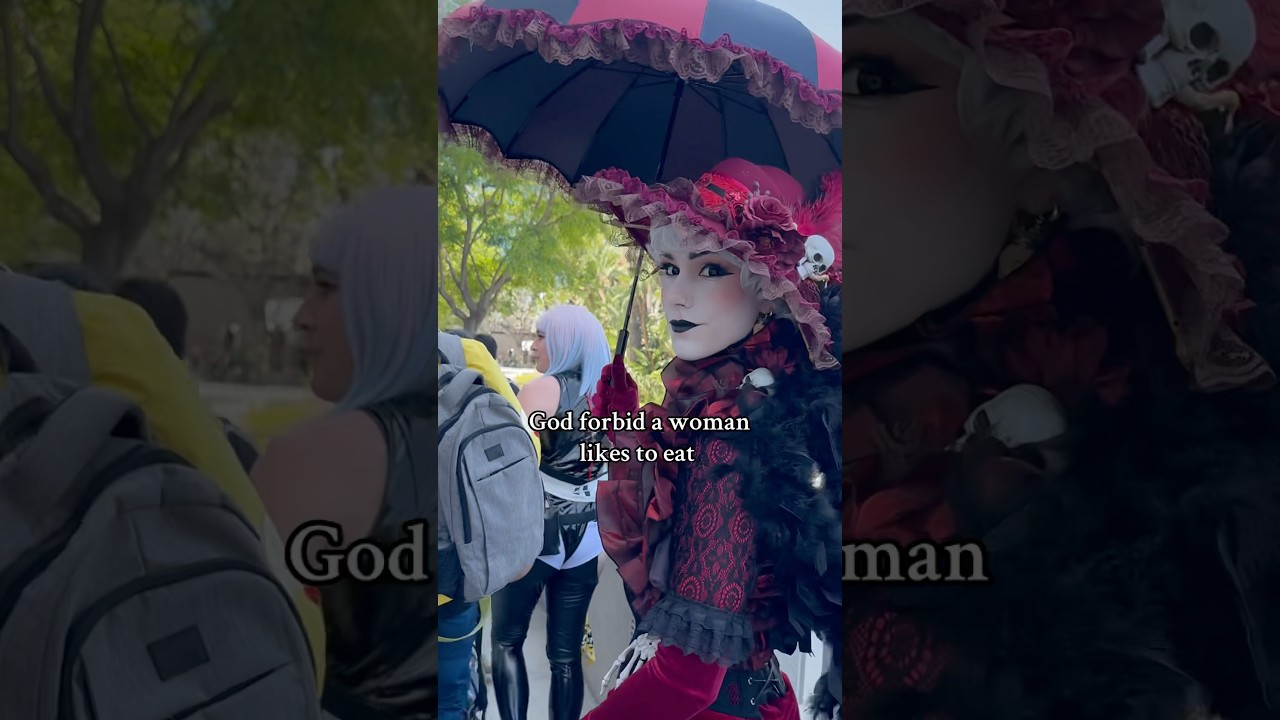 Rosie the cannibal cosplay at anime expo | hazbin hotel