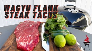 American Wagyu Flank Steak Tacos Carne Asada Weber Kettle Cooking With Tstreet