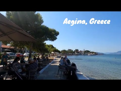 Aegina, Greece Walking Tour August 2022 4K - UHD Walking Around Greece