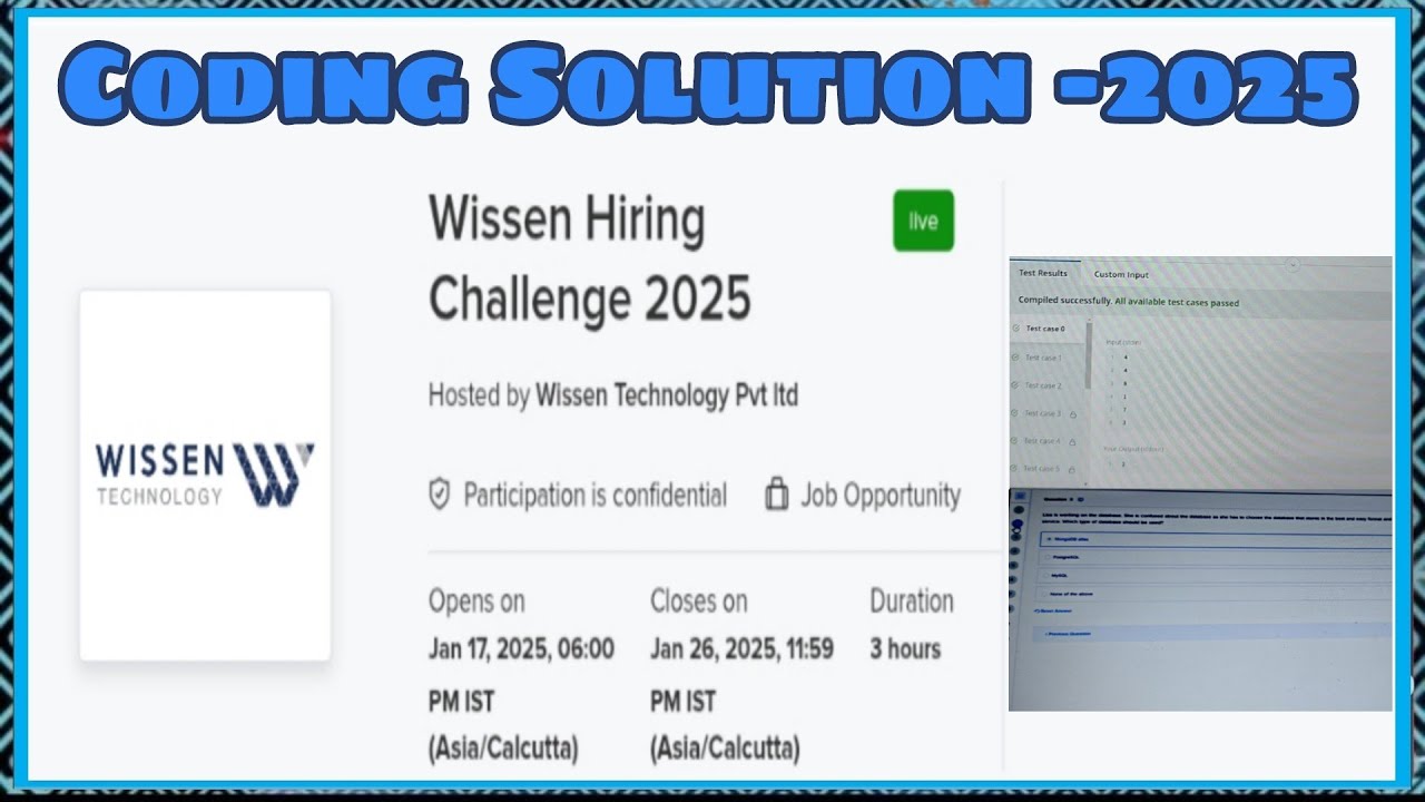 Wissen Hiring Challenge Programme Coding Solution 2025|Hackerearth ...