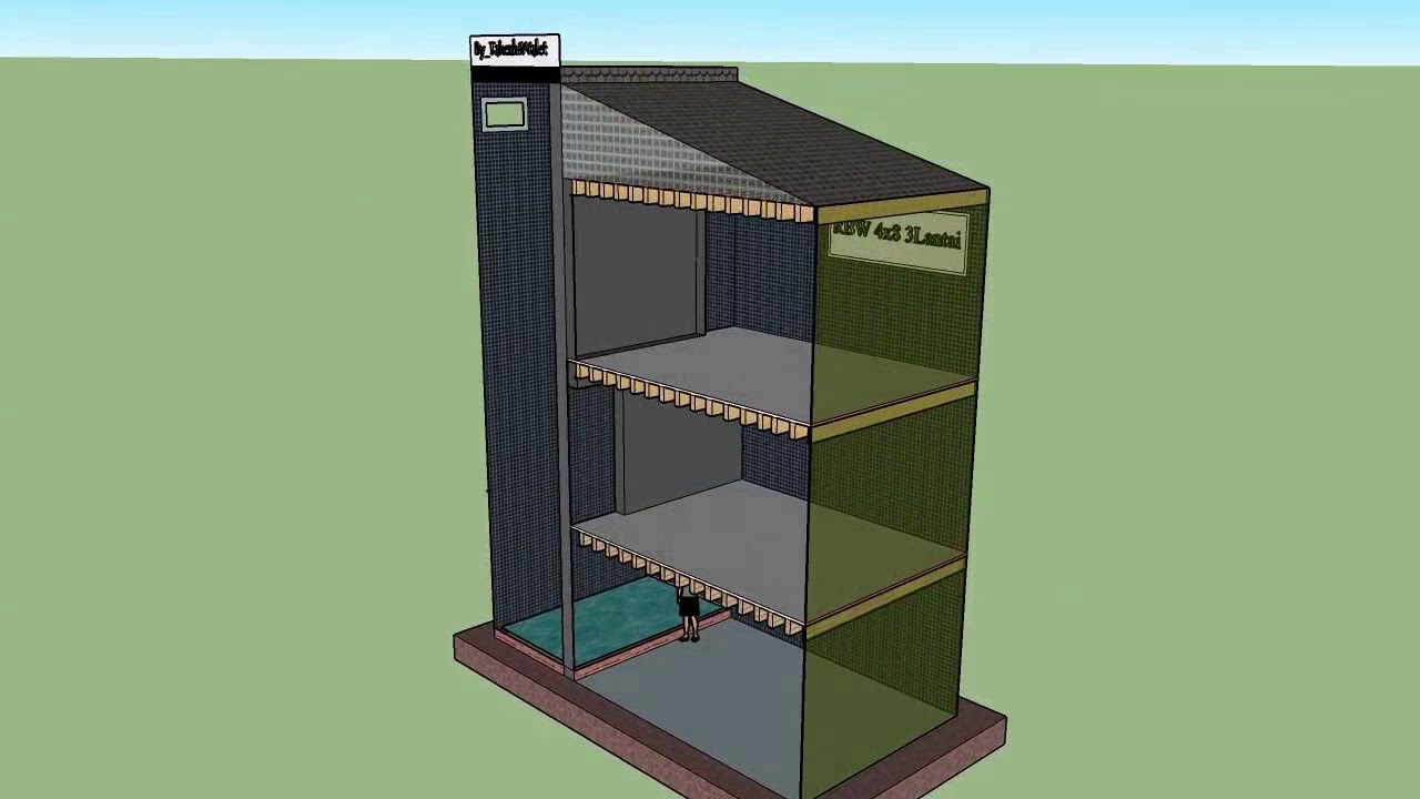 Desain Rumah Burung Walet Rbw 4x8 3 Lantai Void Terjun