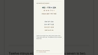 402 - 178: Borrow across zero, step by step #Shorts