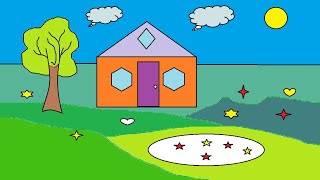 картинка: Уроки Paint для детей, изучение программы, рисуем домик