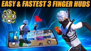Best 3 Finger Custom Hud ⚡🔥| 3 Finger Custom Hud Free Fire |3 Finger Super Movement Custom Hud