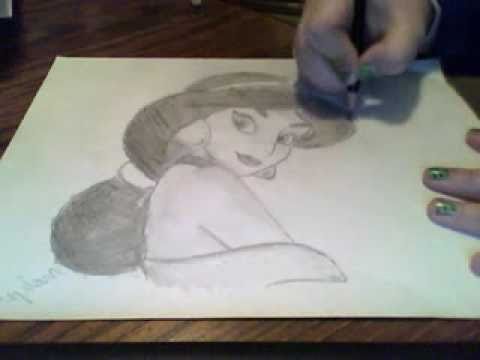 Disney Princess Speed Drawing series #2 Jasmine from Aladdin