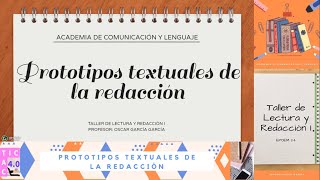 👨‍🏫Prototipos textuales de la redacción 📚 [taller de lectura y redacción] [tipologías textuales] 💯