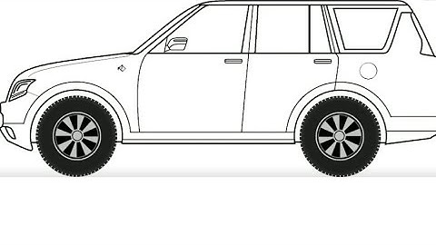 How To Draw SUV Car on Computer Using Simple Paint Program Car Drawing Tutorial