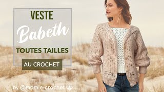 Comment faire une VESTE TOUTES TAILLES BABETH HEXAGONE DEBUTANTE // tuto  pas à pas #mamiecrochet - YouTube