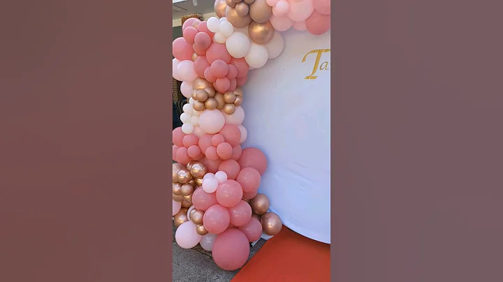 Organic Balloon Round Arch Backdrop idea #balloons #idea #decor #pink