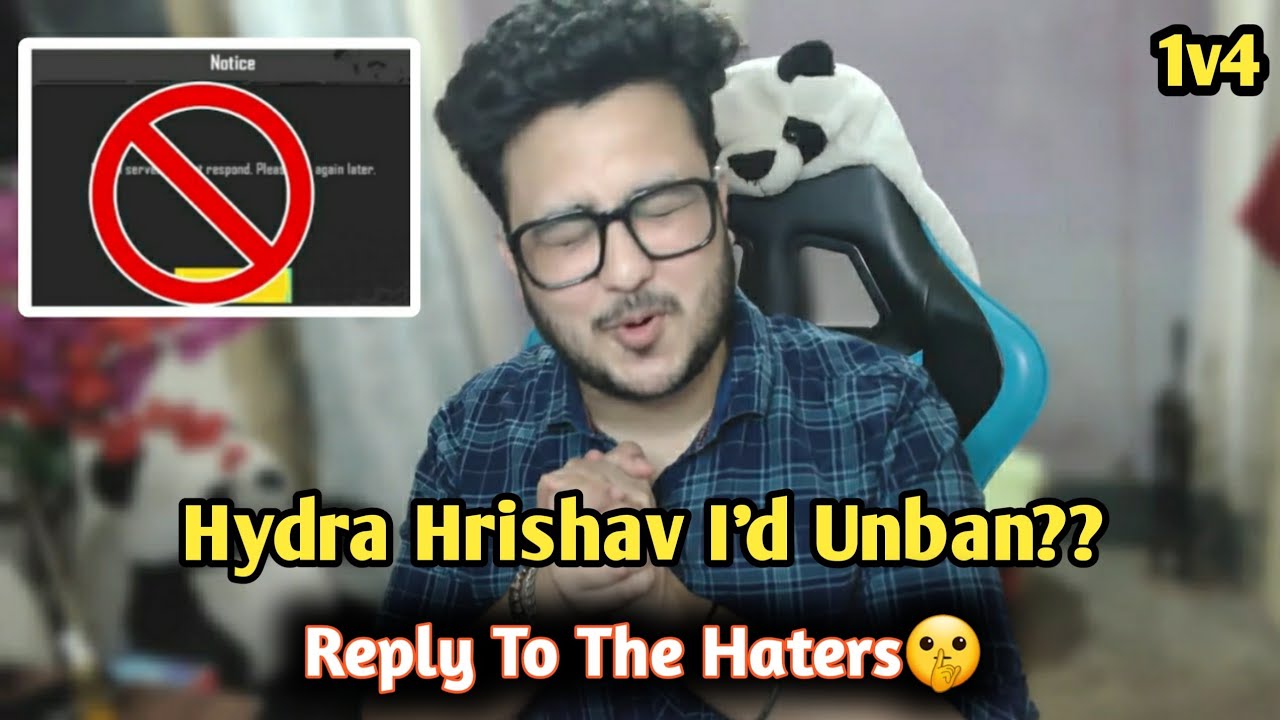 Hydra Hrishav BGMI ID Unbanned🔥 | Epic Reply to Haters | 1v4 Clutch & Hacker Drama! 🎮