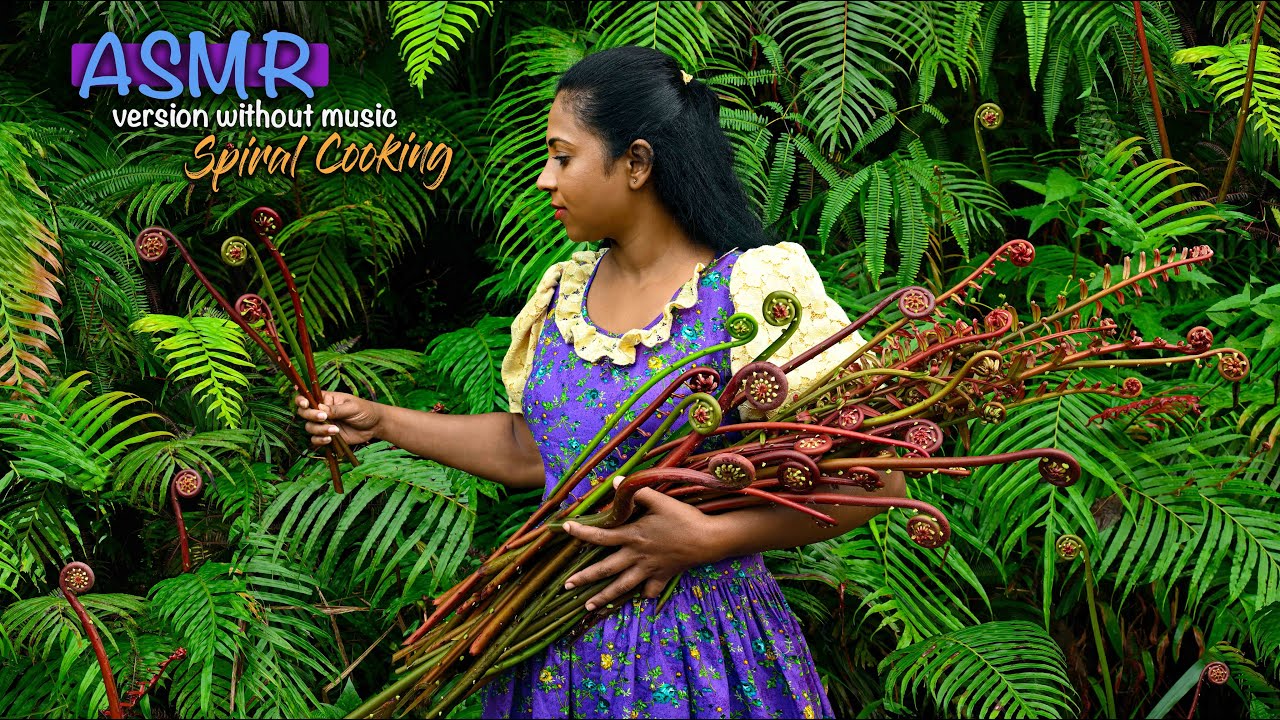 Nadee's ASMR Journey of Cooking Golden Leather Ferns in cold mountains! | Traditional Me