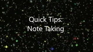Quick Tips: Note Taking