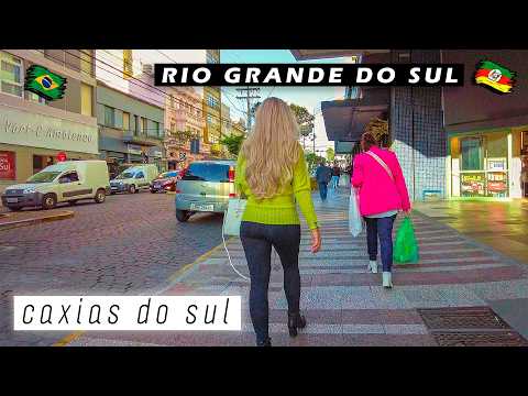 Walking in Downtown Caxias do Sul  — Júlio de Castilhos Street — Rio Grande do Sul, Brazil 【 4K 】