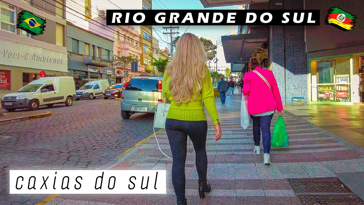 Walking in Downtown Caxias do Sul  — Júlio de Castilhos Street — Rio Grande do Sul, Brazil 【 4K 】
