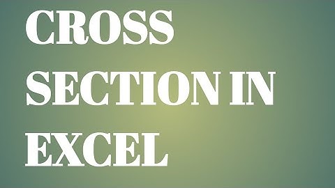#CrossSection#Excel#Computer#Civil