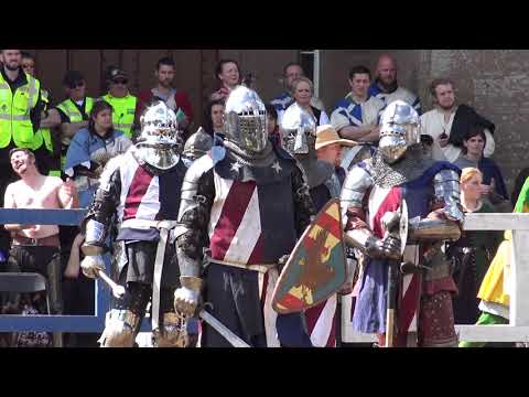 FINLAND v USA in 5 v 5 finals Medieval Armoured Knights IMCF 2018 World Championship in Scotland