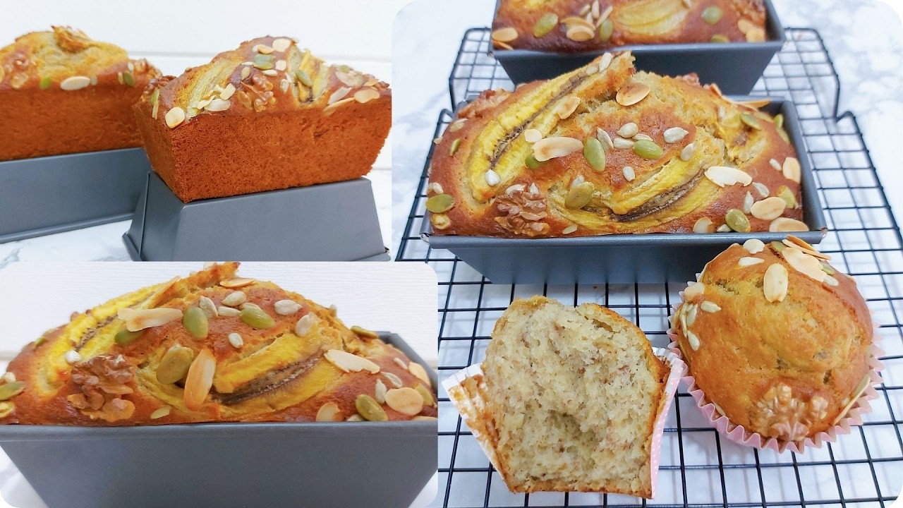 เค้กกล้วยหอม นุ่มฟู หน้าปูด ฉ่ำไม่รอข้ามวัน ไม่เยิ้มน้ำมัน Banana Muffin / Banana Cake