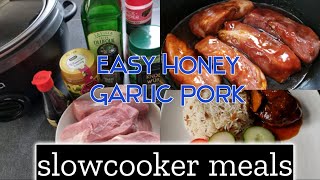 Honey Garlic Pork tenderloins| slow cooker|Easy slowcooker meals|For busy days