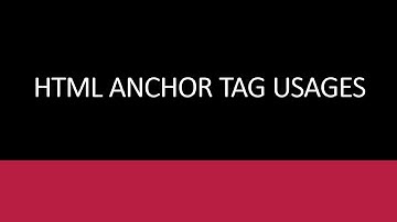 HTML ANCHOR TAG USAGES | security concerns