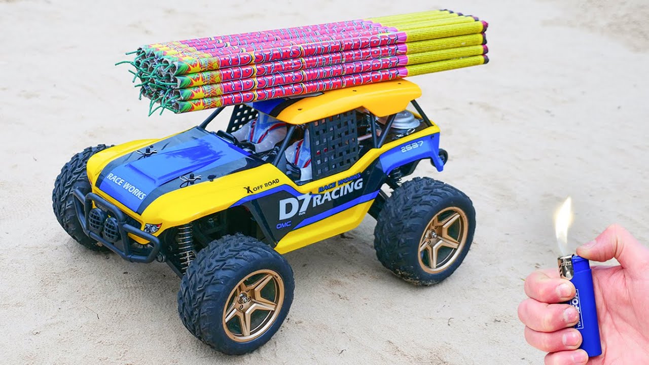 Experiment: Monster Truck and Fireworks - YouTube