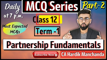 MCQ Series for Class 12 Accountancy-Term 1 | Board exams | Partnership Fundamentals | Accounts |