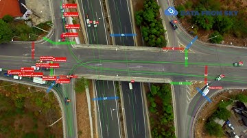 Multilevel intersection - Traffic Survey using AI video analysis - Analyze your video today!