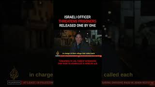 Isr**li officer threatened the Palestinians hostages to put them in jail again!!! #freepalestine