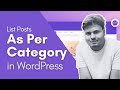 How to list posts as per category in wordpress wordpress