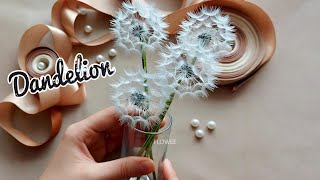 DIY Dandelion flower making with satin ribbon - satin ribbon flower ideas /tutorials