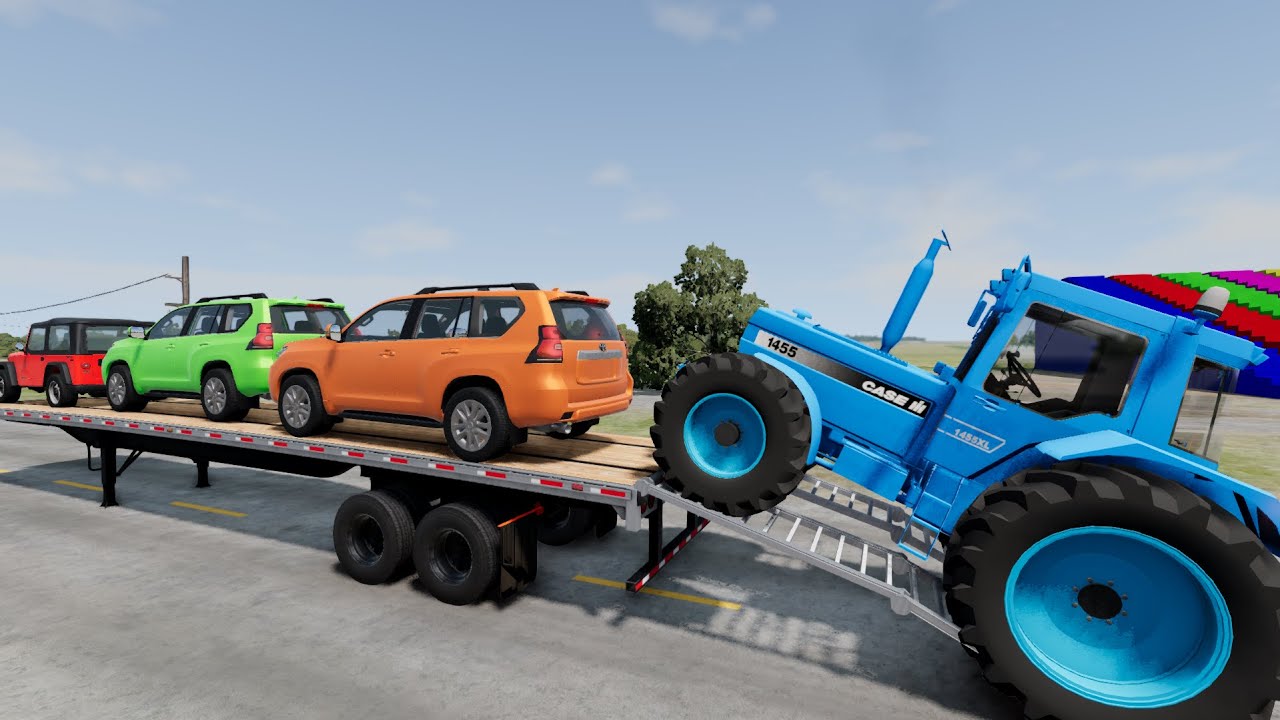 Flatbed Truck McQueen | Transportation with Truck - Pothole vs Car # | BeamNG.Drive Gameplay