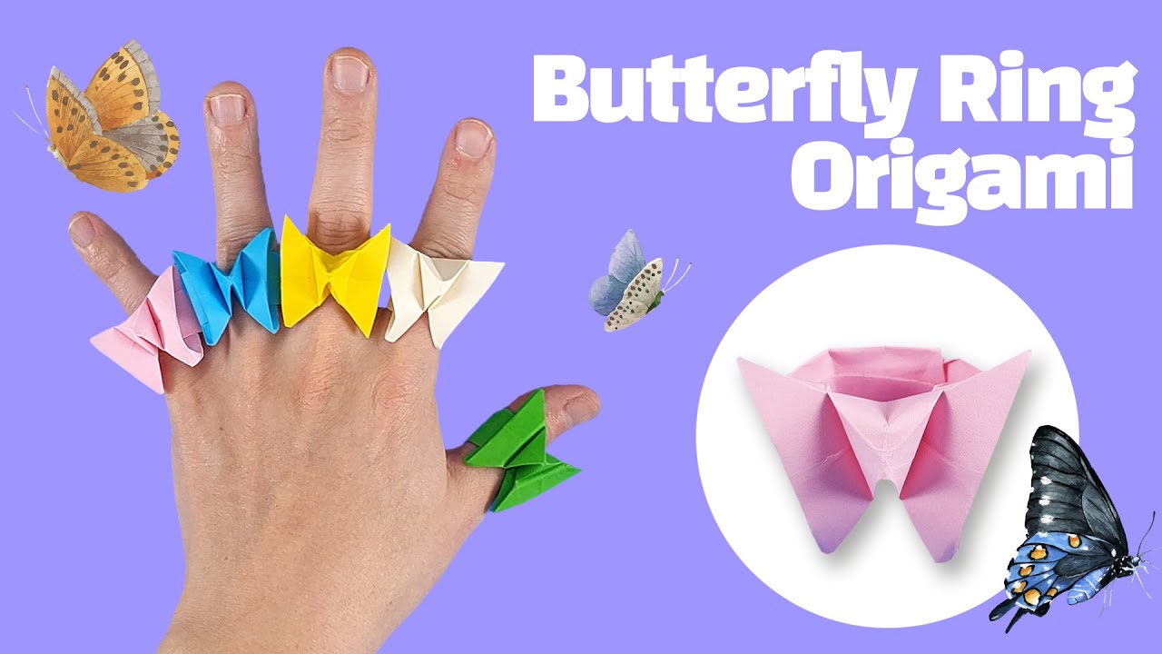 How to make Paper Butterfly ring Origami (Very easy)💍🦋 Easy Crafting