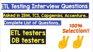 ETL Testing Interview Question - Part 1 #etltesting @testerhoon28