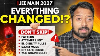 All About JEE Main 2027🔥 : Eligibility ,Exam Pattern ,CBT Mode & 75% Board Rules🚨| MJK Sir