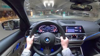 2020 BMW M340i xDrive - POV Night Drive (Binaural Audio)