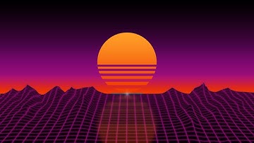 Outrun Sun and Grid (Includes PSD) Photoshop Speed Design