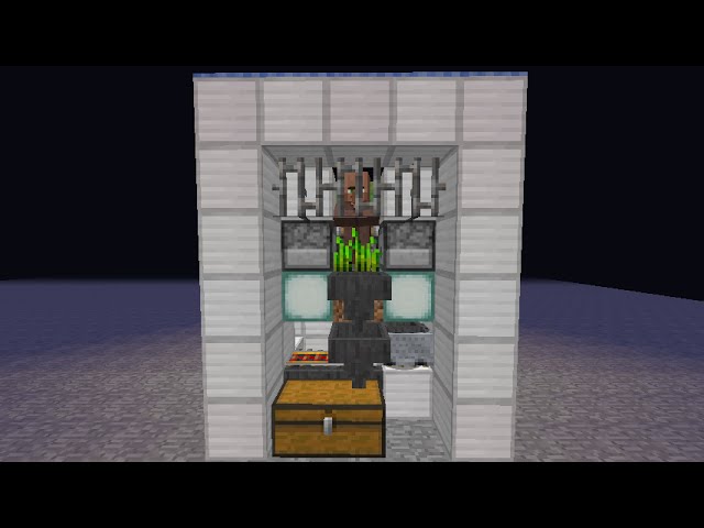 Minecraft 骨粉加速機能付き 全自動村人小麦収穫機 Youtube