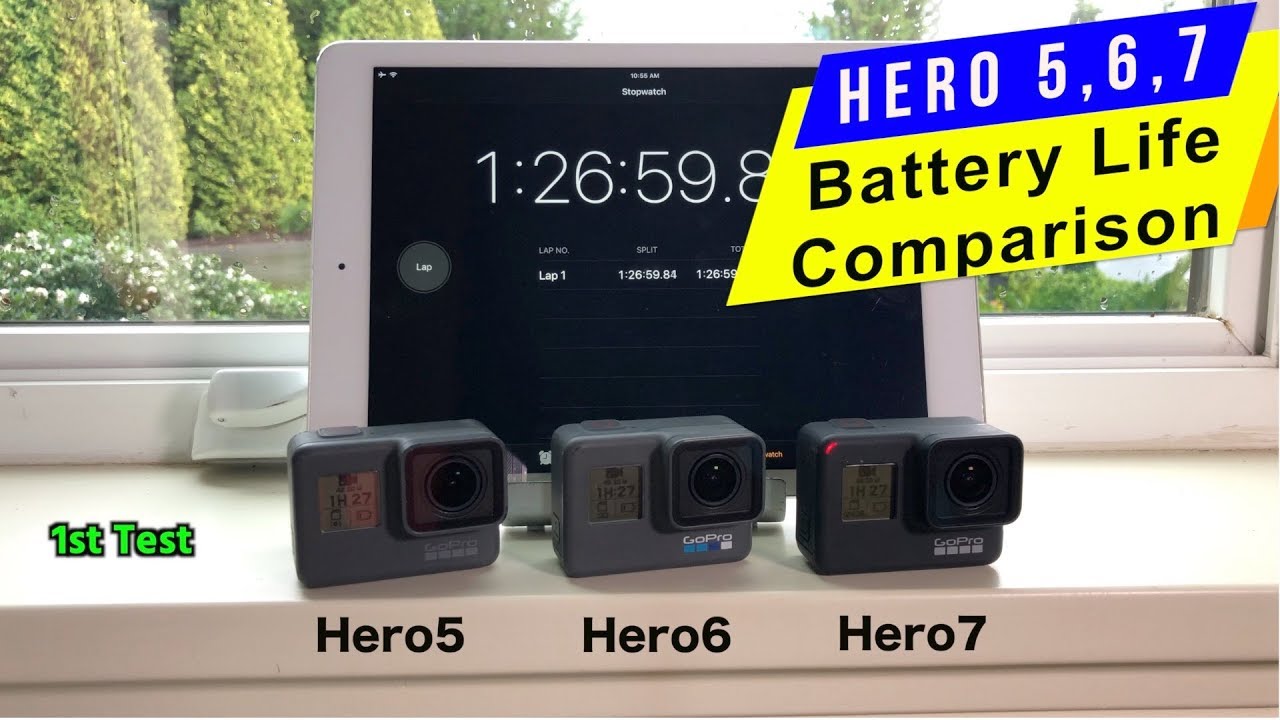 Hero7, Hero5: Battery life Comparison - GoPro #616 | MicBergsma YouTube