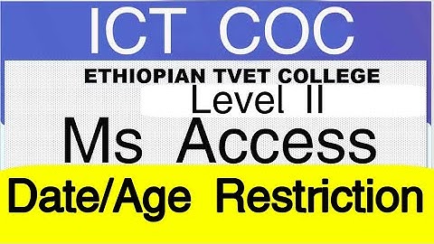 ICT COC level 2 Microsoft access Date Validation |restrict date range | HNS | DBA | Automotive
