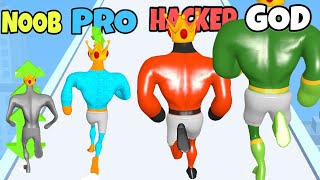 NOOB vs PRO vs HACKER vs GOD in Big Man Race 3D