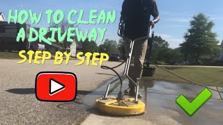 How to pressure wash a concrete driveway - step by step screenshot 1