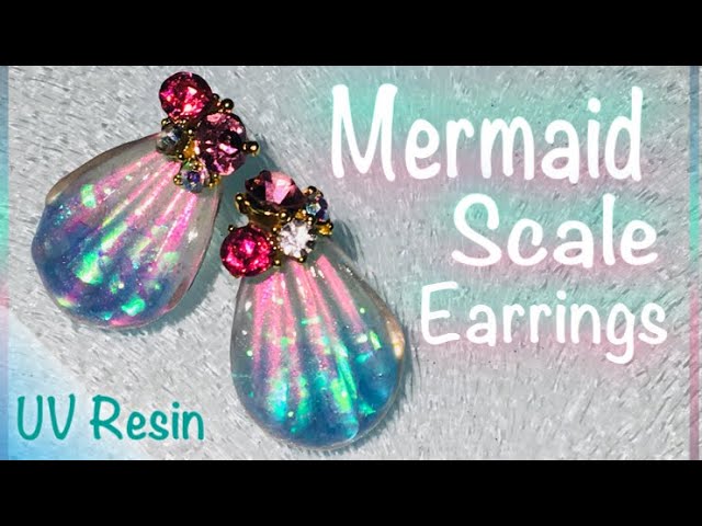 【UVレジン】人魚の鱗ピアスHow to Mermaid Scale earring