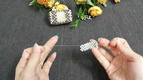 Beaded bag P1/3#파란색 가방#Tas bermanik-manik#ກະເປົາແບ້#กระเป๋าลูกปัด#Kết cườm chiếc túi làm móc khoá