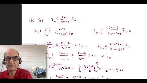 The solution to part b Q16 Ext 2 2020 HSC paper